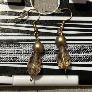 Homemade Gold Crystal Earrings